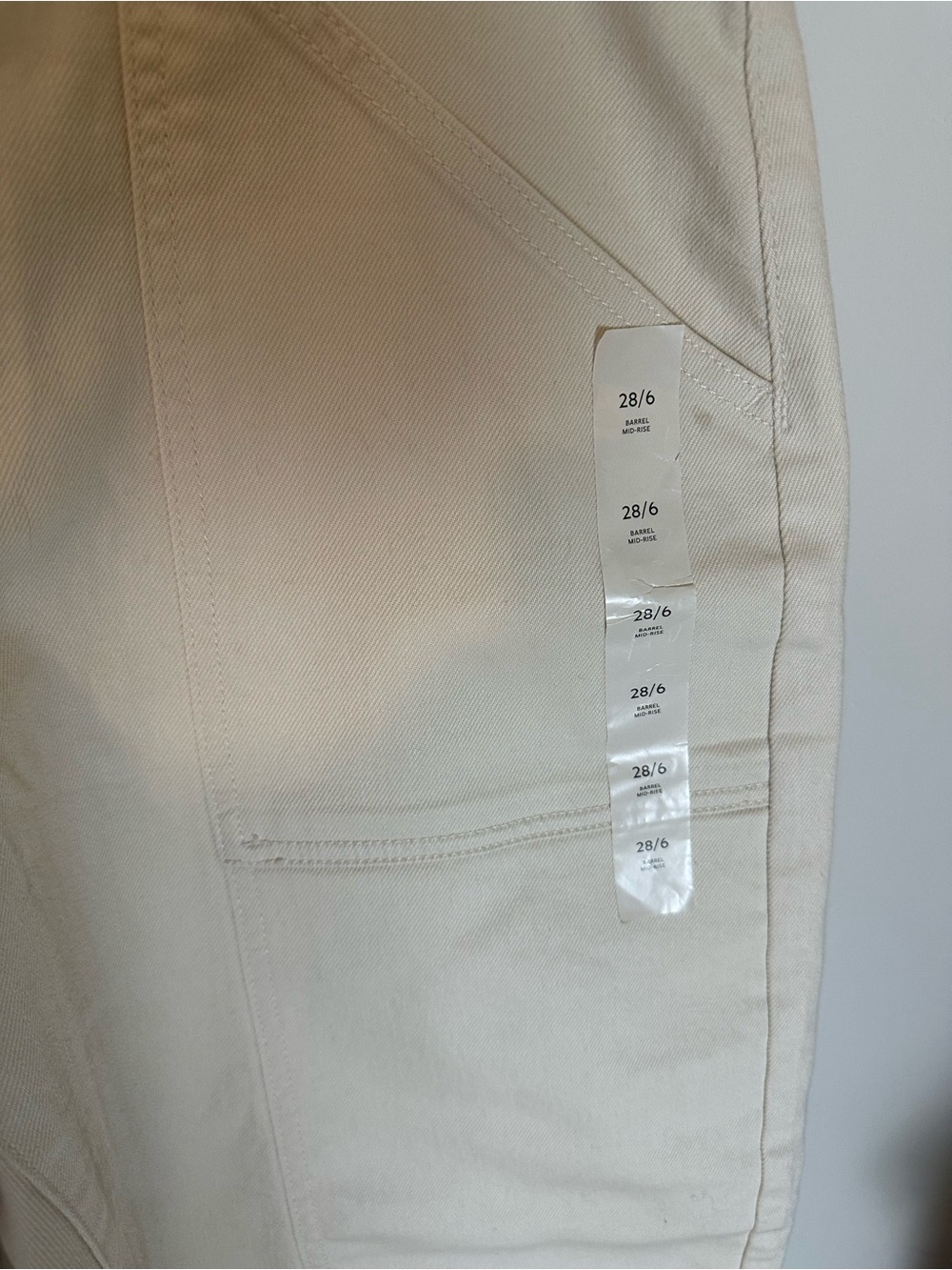 NWT Banana Republic Barrel Utility Jean Ecru 28 - Picture 3 of 7